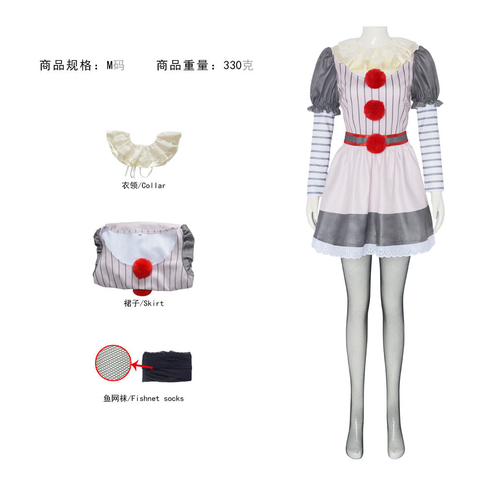 Z小丑回魂女款cos裙子万圣节恐怖小丑角色扮演cosplay服装