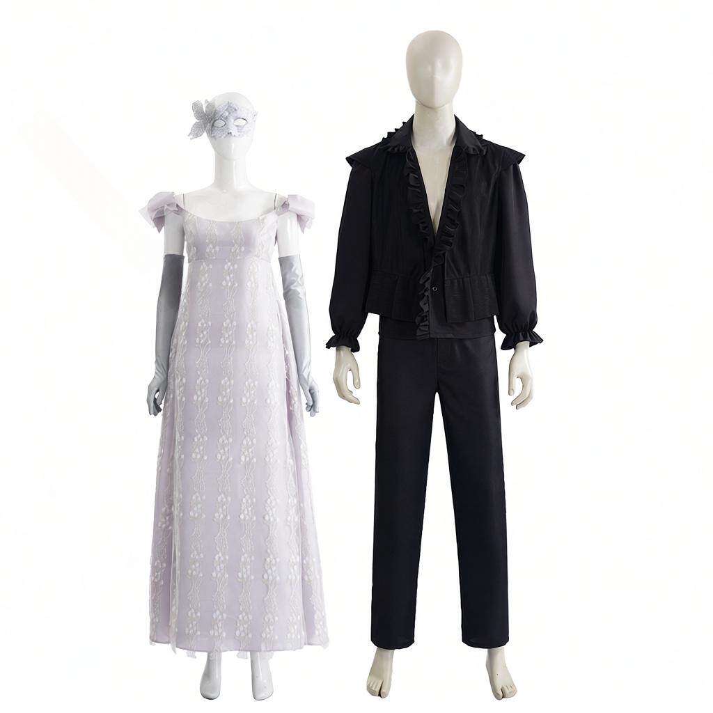 布里奇顿第四季cos服复古礼服连衣裙长款礼服系带连衣裙西服套装