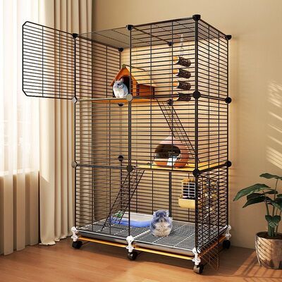 松鼠笼子龙猫双层三层加密花枝