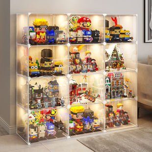 手办乐高展示柜玩具模型收纳透明柜子仿亚克力家用积木陈列展示架