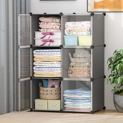 小衣柜出租房用宿舍单人卧室家用简易组装塑料衣橱儿童衣服收纳柜