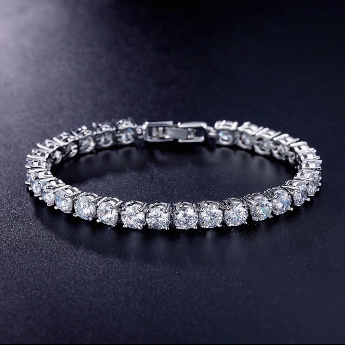 thumbnail for MST BLING American Rock Sugar Tennis Bracelet High Street Hip-Hop Shining Moonlight Full Diamond Trendy Light Luxury Jewelry