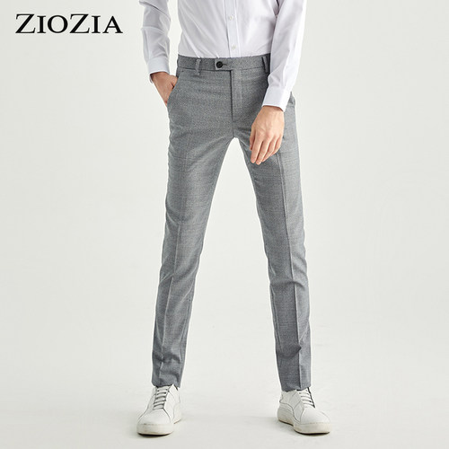 ZIOZIA春季时尚休闲舒适修身男士青年纯色长裤ZSP01102C