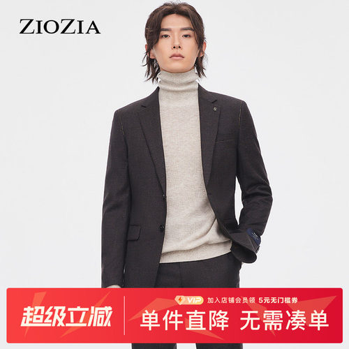 ZIOZIA秋季韩版商务绅士正装西服羊毛舒适西服外套ZSB14T06T