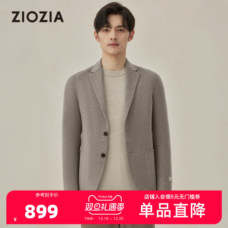 ziozia保暖毛呢休闲西服外套