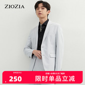 西服男外套ZKG11201D 商务高级灰休闲小西装 ZIOZIA21春季 男装