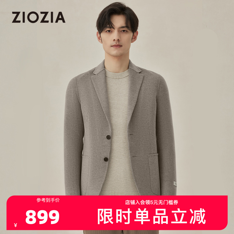 ziozia保暖毛呢休闲西服外套