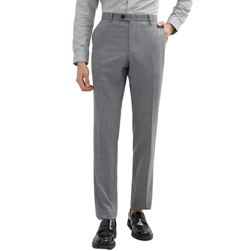 ZIOZIA春季商务纯色直筒微弹编织感正装西裤ZSP11104C