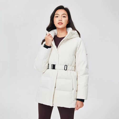 斯凯奇女士蓄热加绒连帽羽绒服