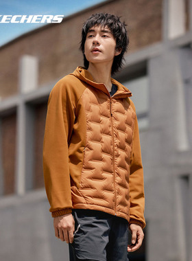 Skechers斯凯奇男士秋冬短款防风保暖运动羽绒服外套P425M141直播