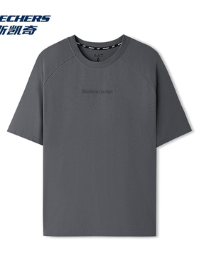 Skechers斯凯奇男女同款经典运动打底衫短袖T恤透气百搭L225U138