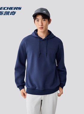 Skechers斯凯奇男士秋冬款针织保暖运动卫衣套头连帽衫P425M239