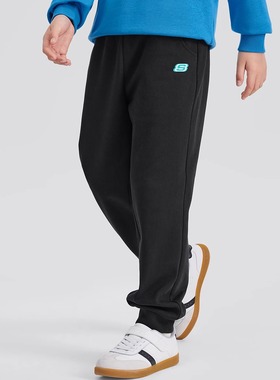 Skechers斯凯奇秋季新款男女童针织束脚裤时尚百搭运动裤L124K052