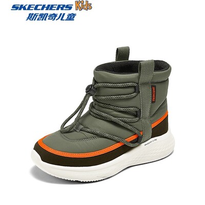 Skechers男童户外加绒保暖雪地靴