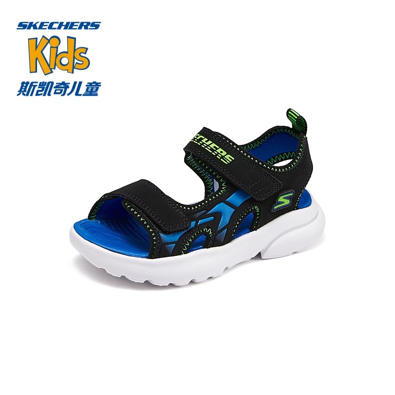 斯凯奇夏季款男童魔术贴露趾凉鞋