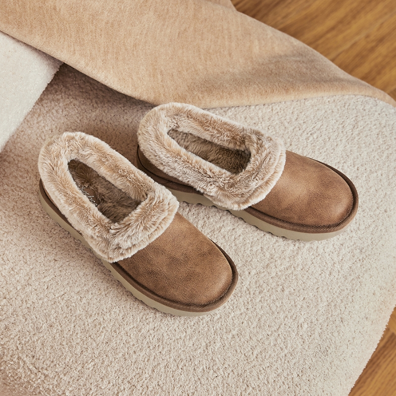 斯凯奇女鞋秋冬新款一脚蹬乐福鞋