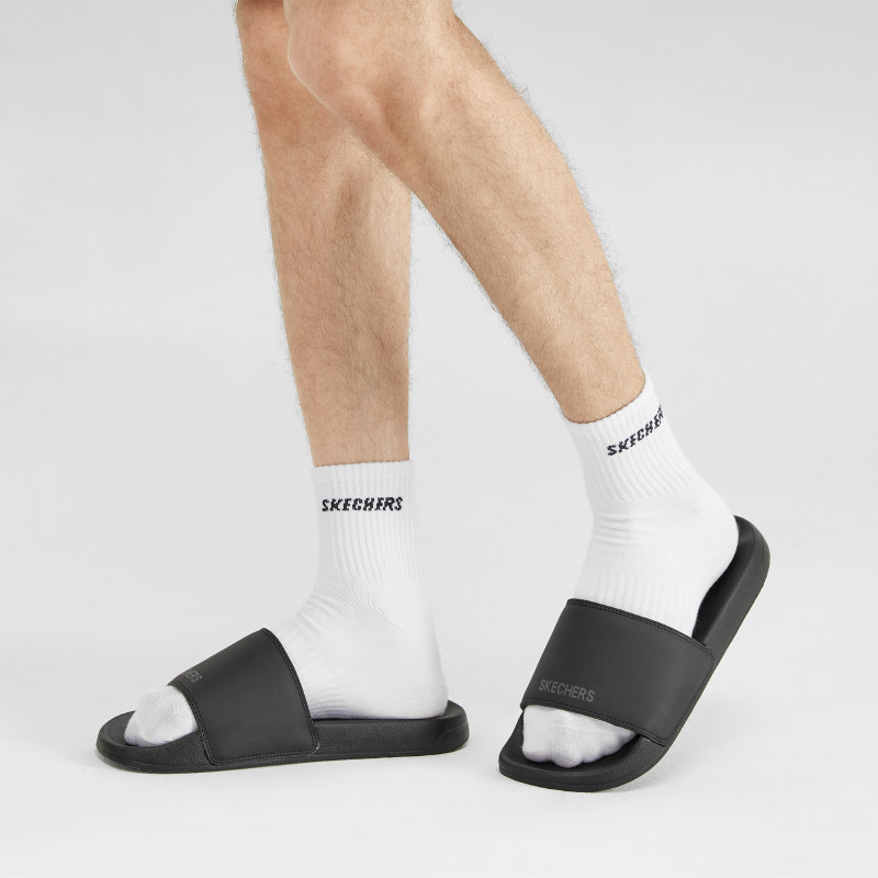 Skechers斯凯奇春夏新款男士一脚蹬休闲拖鞋轻盈舒适人字拖211081
