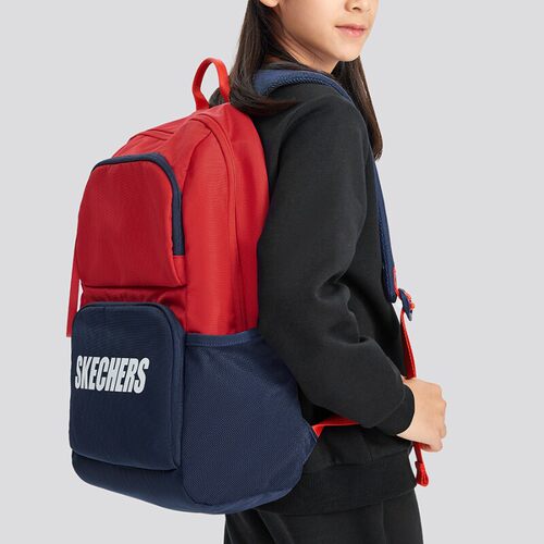 Skechers斯凯奇男女童时尚撞色休闲书包大容量运动双肩包L324K118