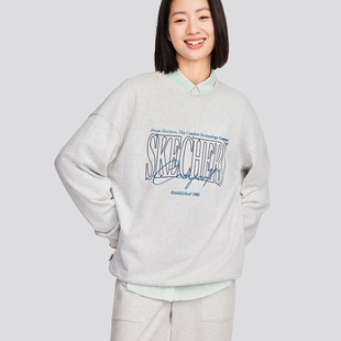 L324U059 打底衫 Skechers斯凯奇男女同款 针织套头卫衣宽松舒适长袖