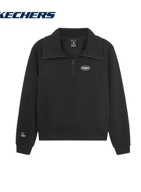 Skechers斯凯奇秋冬女子舒适针织长袖POLO衫休闲运动卫衣L324W111