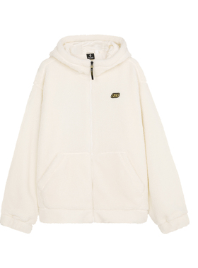 Skechers斯凯奇男女同款秋冬羊羔绒舒适保暖针织连帽外套L124U025