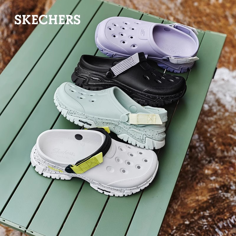 斯凯奇河马泡泡鞋女子透气洞洞鞋