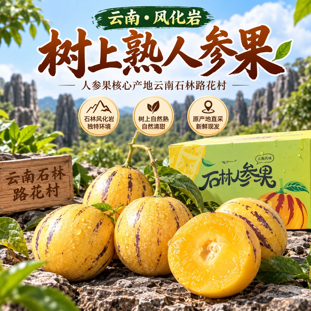 云南树上熟人参果云南石林