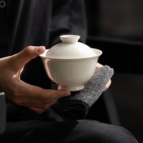 圭隐堂草木灰陶瓷手工盖碗