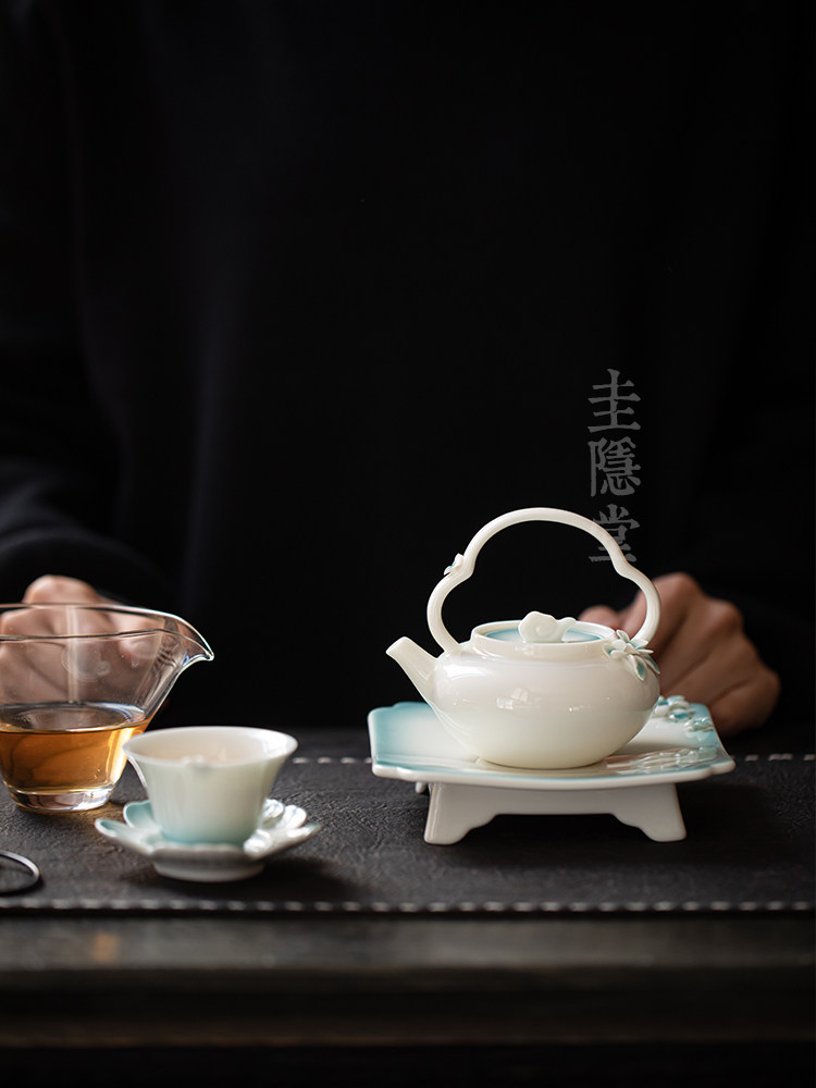 桂印堂手揉花瓷女家用手持式功夫茶壶柄壶小单壶