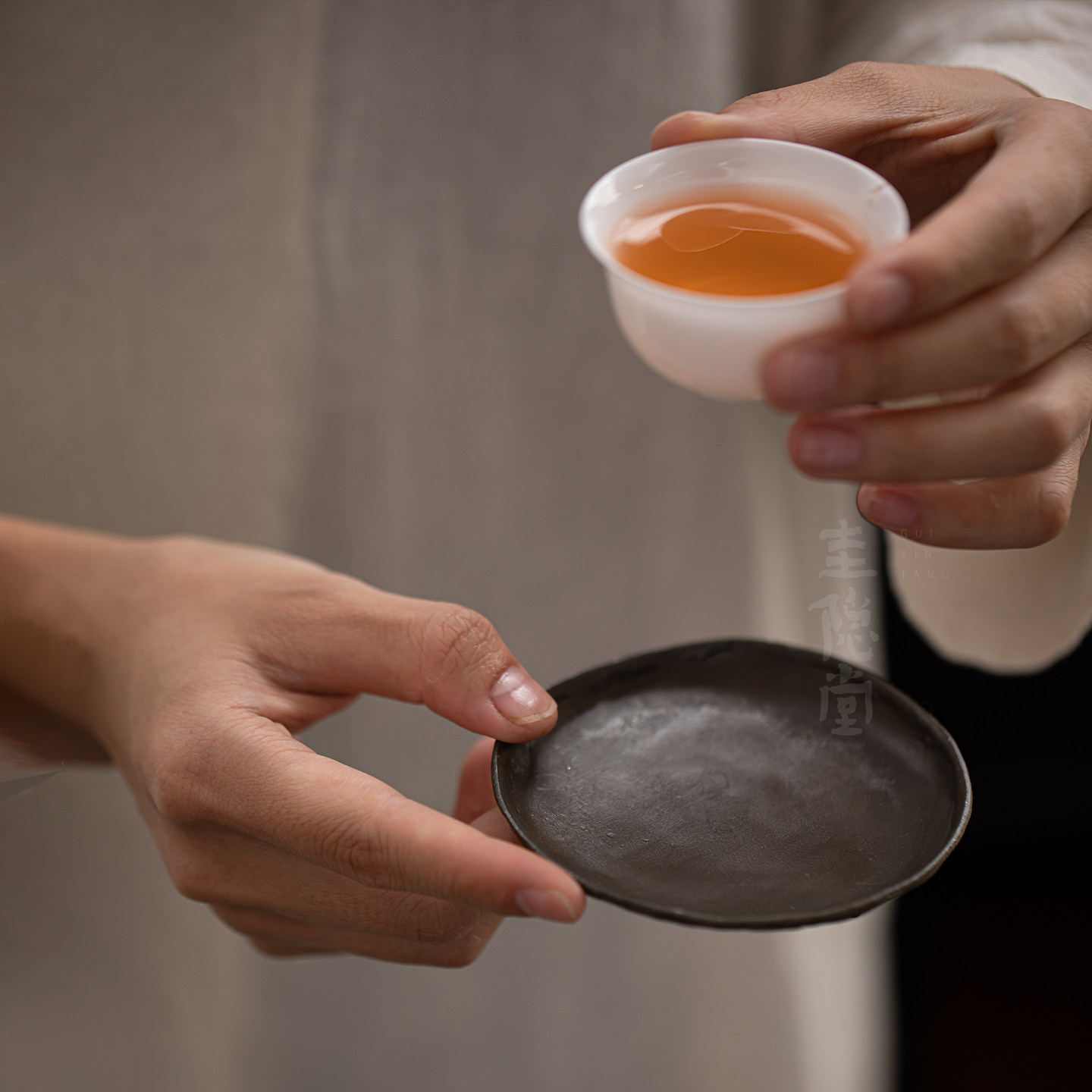 圭隐堂手工老锡茶杯垫家用复古做旧防烫隔热茶垫茶托杯托茶道零配