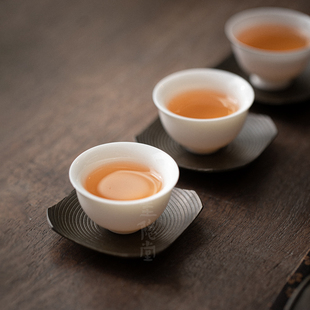 圭隐堂手工古锡杯垫茶垫高档家用复古防烫隔热垫茶托杯托茶道零配