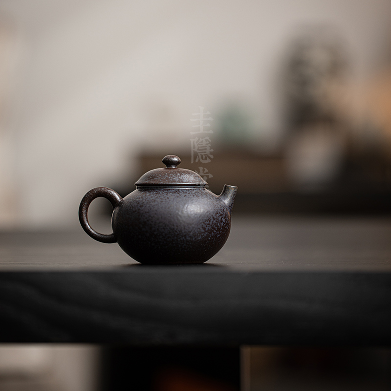 圭隐堂手工粗陶窑变功夫茶壶