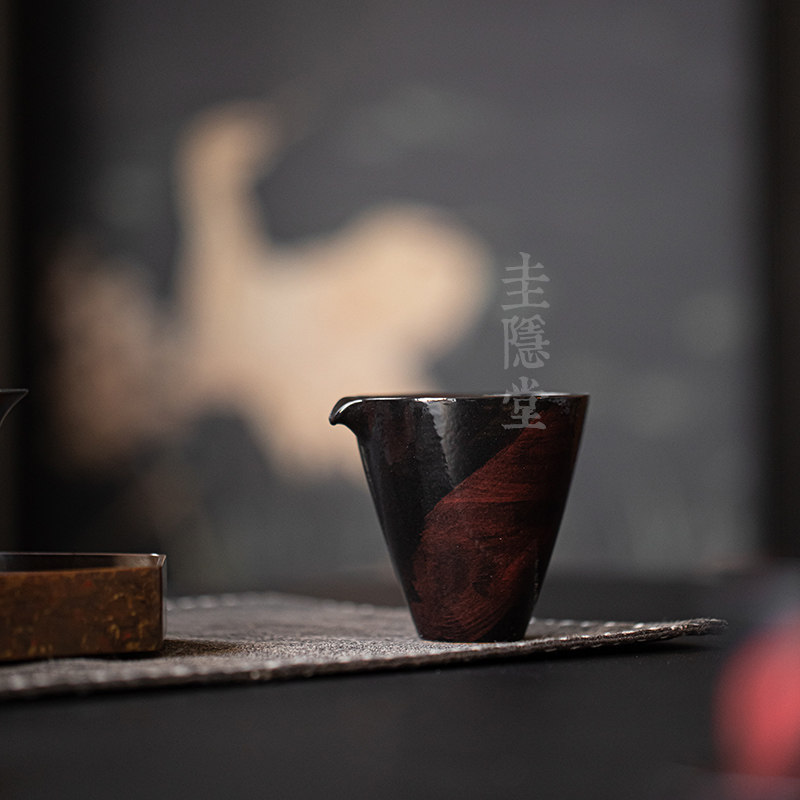 圭隐堂粉引故宫红陶瓷公道杯家用复古侘寂风日式公杯泡茶杯分茶器