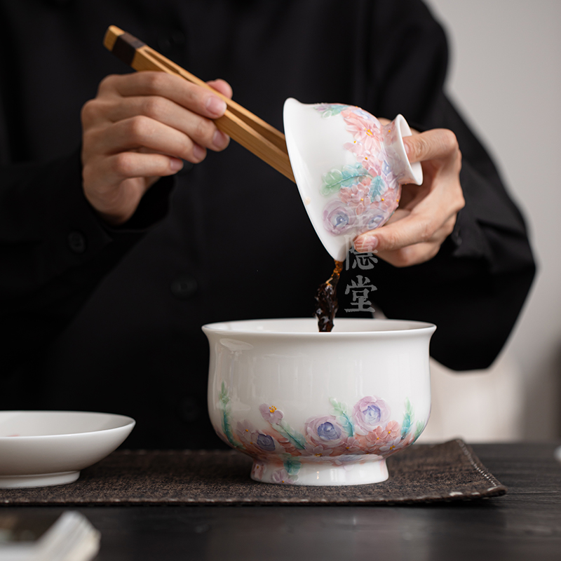 圭隐堂有田烧手绘陶瓷建水洗水家用茶渣缸茶废水盂茶洗插花器花盆