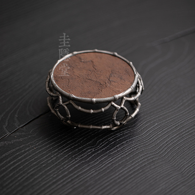 圭隐堂手工古锡岩石板凳盖置复古茶壶盖子托搁置杯垫杯托茶道零配