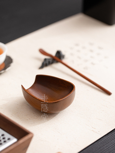 圭隐堂金丝楠木茶则茶拔黑檀木茶匙套装家用赏茶醒茶器茶道零配件