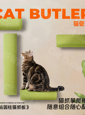 猫爬架上墙猫抓板贴墙壁式攀爬贴墙立式猫抓柱猫咪吊床跳台猫爬梯
