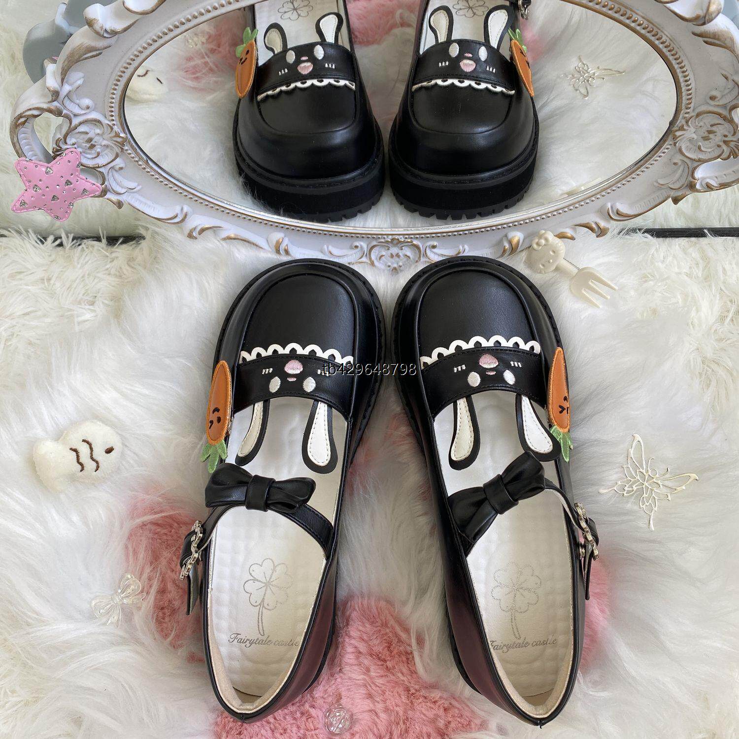 童话城堡原创【幸运草】小众厚底增高女鞋洛丽塔JK学生鞋学院风