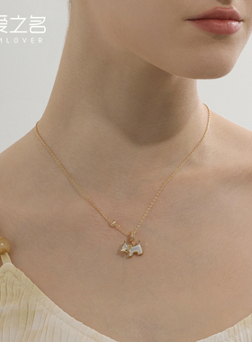 从爱之名萌宠项链女轻奢锁骨链小众设计吊坠高级感时尚配饰