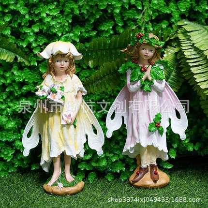 跨境热销花仙子精灵摆件户外花园花仙子装饰家居桌面天使人物摆件