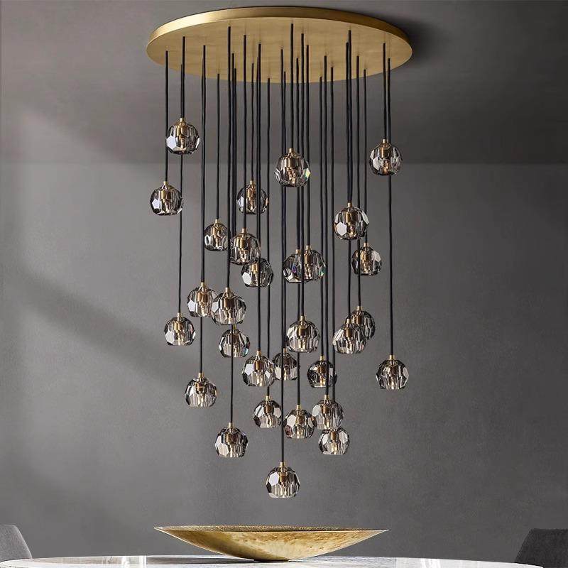 厂家直销楼梯吊灯轻奢全铜水晶酒店别墅大厅loft复式楼旋转吊灯,基础建材,脚轮/万向轮,淘宝优惠券,粉丝福利购,淘宝优惠卷