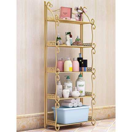 欧式卫生间置物架落地式浴室厕所层架洗手间毛巾架家用收纳架子
