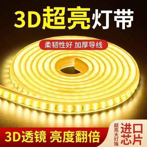 灯带三档多色变色灯带超亮客厅吊顶户外工程防水皮线形灯双色24v