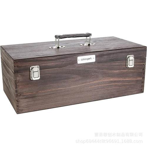 迷你木质便携式收纳盒带抽屉随身便携木盒带锁扣复古木箱储物箱