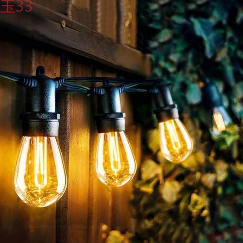 户外S14款户外钨丝网红氛围灯低压插电灯串户外暖光灯防水灯串