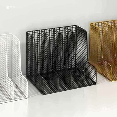 工厂直销栏资料文件筐档案书立架金属书架桌面办公文件框文件夹收