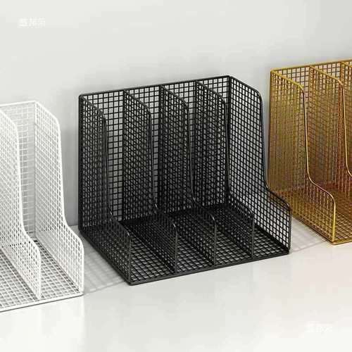 工厂直销栏资料文件筐档案书立架金属书架桌面办公文件框文件夹收