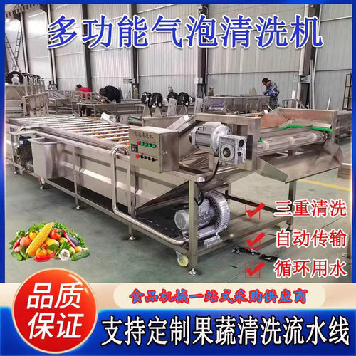 大型果蔬气泡清洗机酸菜酱菜清洗脱盐设备辣椒香葱净菜加工流水线