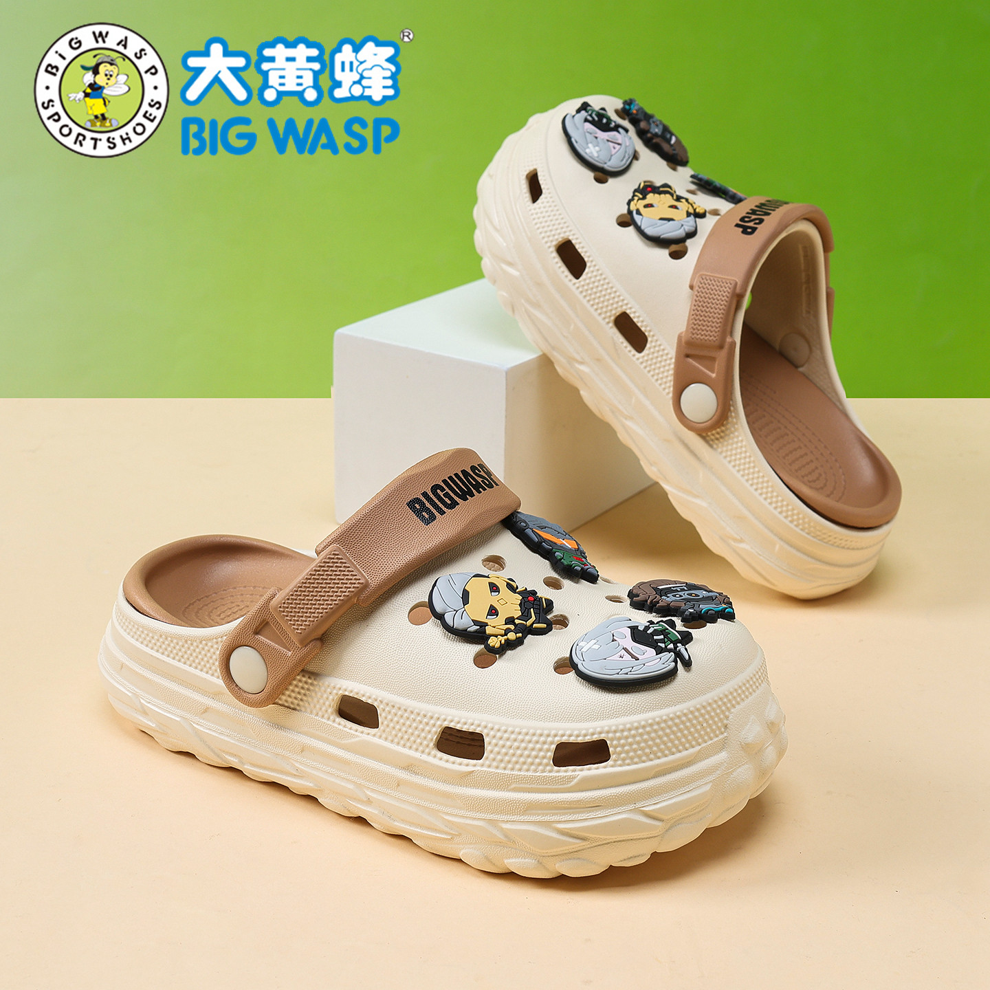 大黄蜂洞洞鞋男童卡通拖鞋三角洲图片