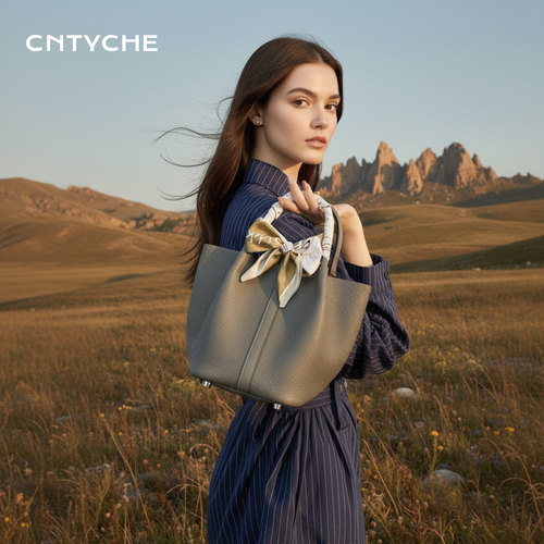 大容量手提菜篮子女包单肩水桶包